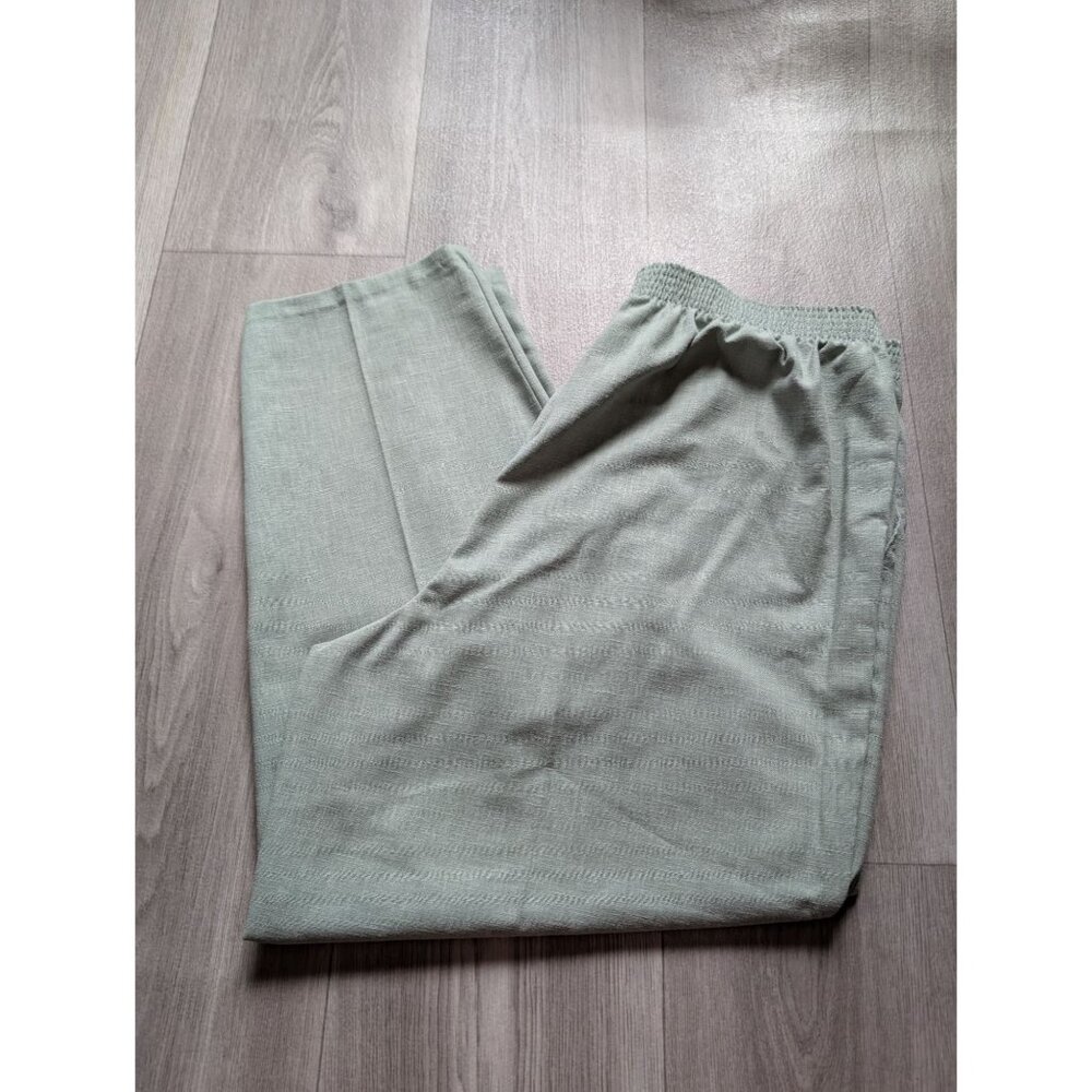 vtg Season Ticket Womens Relaxed Fit Sage Green Pants W/ Elastic Waistband 20w